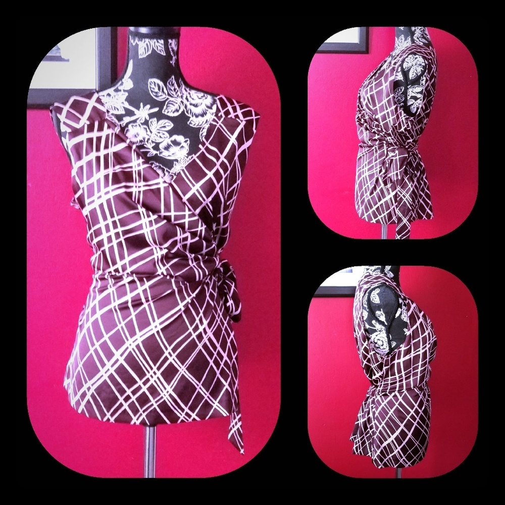 SLEEVELESS WRAP TIE SHIRT